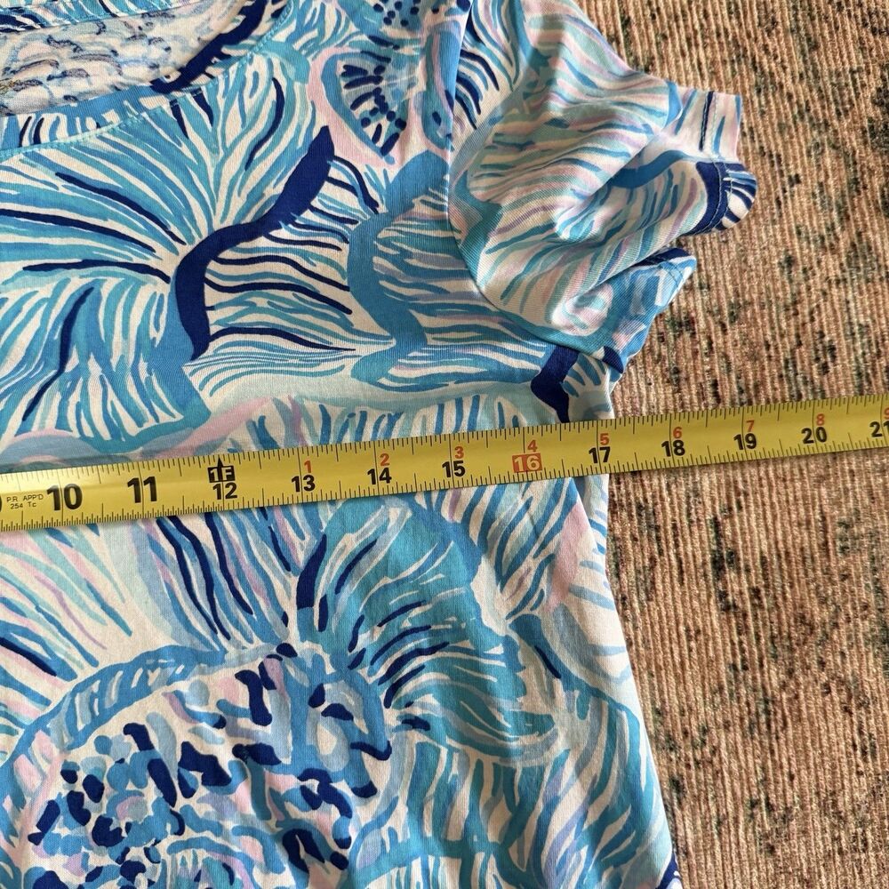 Lilly Pulitzer Cody Short Sleeve Swing Dress Blue Fishful Thinking Small Cotton - Picture 9 of 11